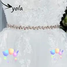 YOLANDAGOODS Cinto De Cintura , Noiva De Diamante Rhinestone , Elegante Floral Bling Luxo Vestido Casamento