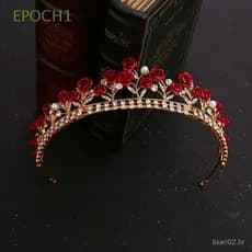 EPOCH1 Tiara De Cabelo Feminina Elegante/Faixa Com Coroa De Rosa Vermelha
