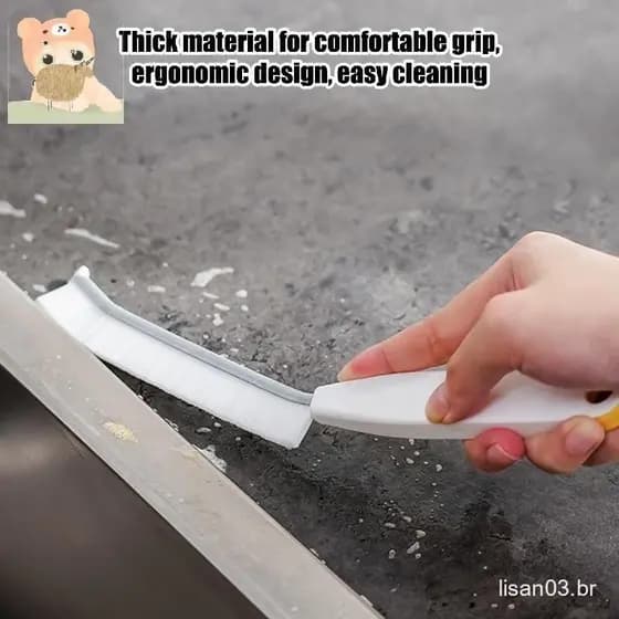 Escova De Limpeza De Canto Pequena Cauda Com Pinça Fendas De Cerdas Duras Tira De Estreita