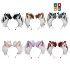 YVEFAT Faixa De Cabeça Com Orelha De Gato , Adereços Extravagantes , Chapéu De Cosplay De Pelúcia , Aros De Cabelo De An