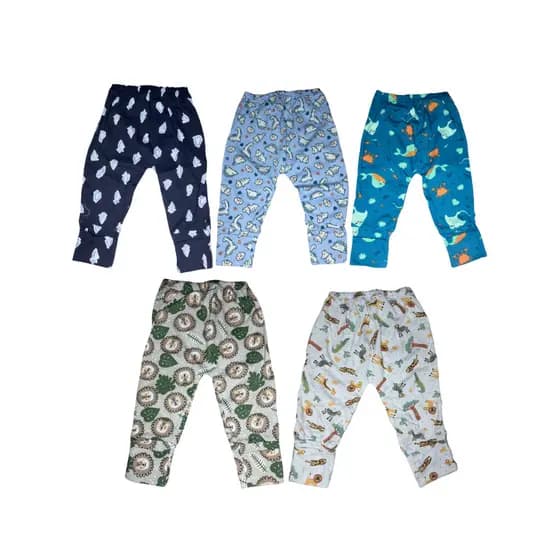 Kit com 5 mijões de bebê estampado 100% algodão com vira pé