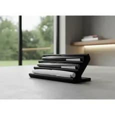 Suporte de Caneta Organizador de Mesa Porta Canetas para Escritório Estudo Home Office Branco e Preto