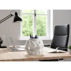 Porta Canetas Jaleco Médico Organizador de Mesa Profissional Suporte para Canetas e Lápis Preto Branco