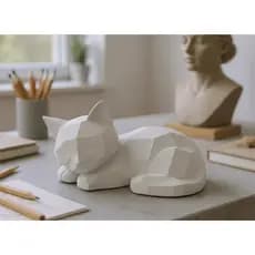Suporte de Peso de Papel em Forma de Gato Decorativo Organizador de Mesa Escritório Estudo Home Office Preto Branco