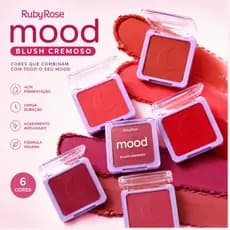 Blush Cremoso Mood Ruby Rose Efeito Natural Alta Pigmentação Longa Duração