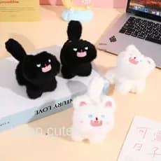 JUNYUE Chaveiro De Pelúcia De Gato , Boneca Balançando A Cauda , Pingente De Decoração