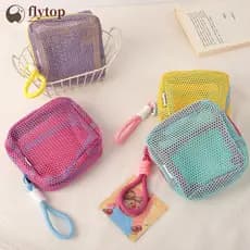 FLYTOP Dopamina Cor Quadrada Bolsa Cosmética Mini Saco De Maquiagem Poliéster Multi-Compartimento Organizador Resistente