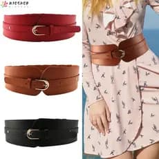 MIOSHOP Cintos Largos De Luxo Saia Feminina Casaco Casual Clássico De Couro Cintura