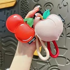 Chaveiro De Frutas De Couro Original Bonito Limão Cereja Pingente Presente Pronto Estoque