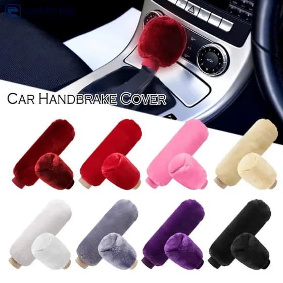 EAZYLIVING 2Pcs Travão De Mão Do Carro Capas De Alavanca De Câmbio Manípulo Manga De Pelúcia Inverno Macio E Quente C2X5