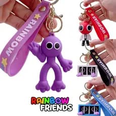 Game Roblox Rainbow Friends Purple Toy Keychain Pendant Figure The Scientist Kids Adults Fan Xmas Birthday Gift