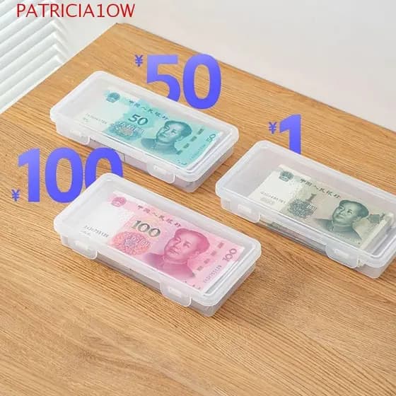 PATRICIA1OW Caixa De Armazenamento De Dinheiro De Papel , Estojo Conveniente Para Notas De Moeda De Grande Capacidade ,
