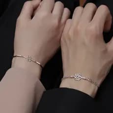 Pulseira De Amantes De Nó Concêntrico Em Forma De Coração Para Homens E Mulheres Presente Do Dia Dos Namorados Chinês Si