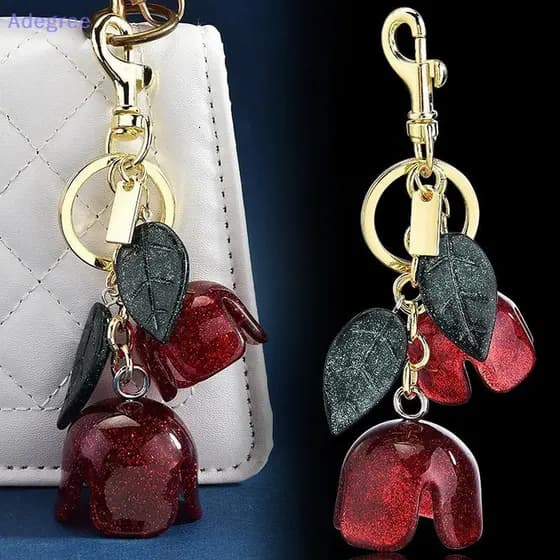 Adegree 3D Excelente Rosa Flor Pingente Keychian Para Mulheres Meninas Mochila Saco Decoração Chaveiro 3/Cor Artesanal J