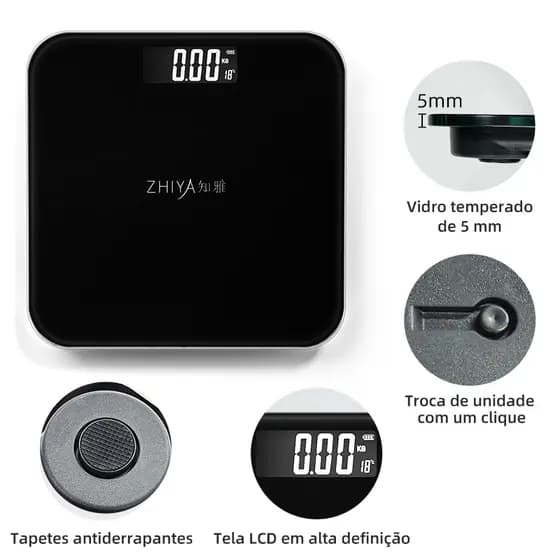 Zhiya Digital Weight Scale, capacity up to 180kg, with high quality tempered glass