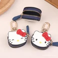 Decorador 3 Estilos Kawaii Hello Kitty Fone De Ouvido Saco Chaveiro Sanrio KT Gato Moeda Bolsa Pingente Acessórios Novo