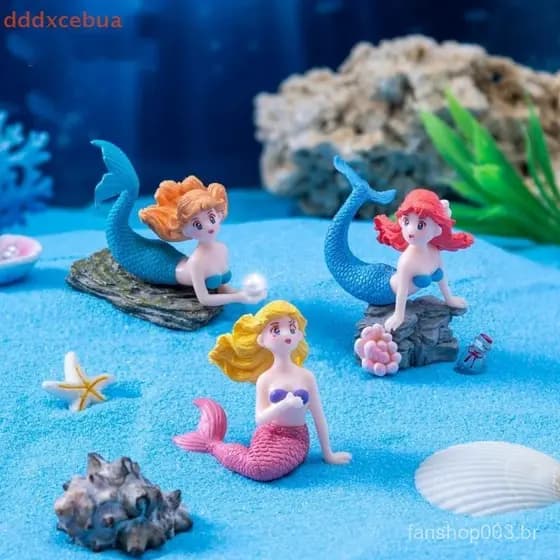[dddxcebua] 4 Unidades Kawaii Reef Sereia Boneca Tanque De Peixes Decorações De Aquário Enfeites Decoração De Casa Bonit