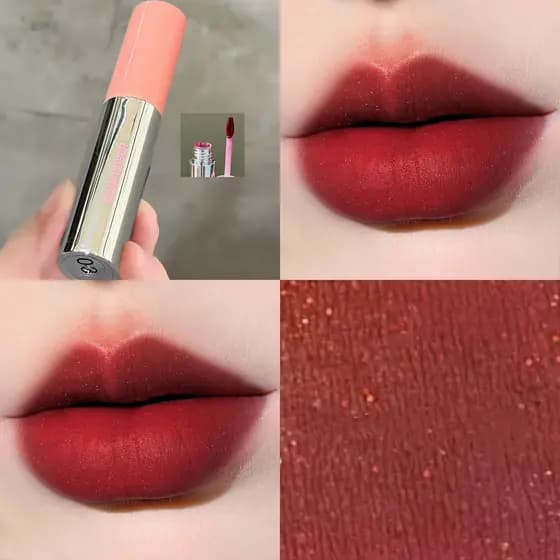 HERORANGE Batom Líquido Velvet Shimmer com Acabamento Matte, Resistente a Borrões.