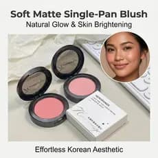 O blush monocromático HERORANGE é naturalmente fosco e não descasca facilmente.
