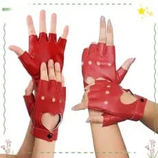 Luvas de Couro PU Moda Dança Gótica Lolita Cosplay