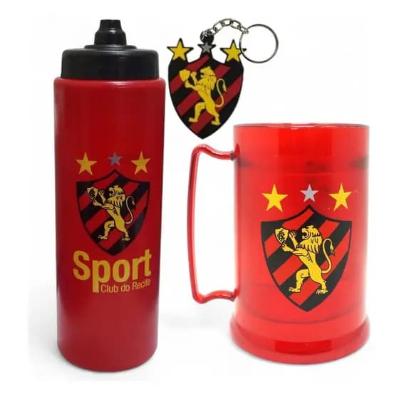 Kit Garrafinha Sport Futebol Nordeste 800ml Caneca Chaveiro