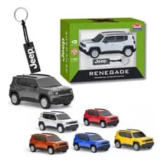 Miniatura Jeep Renegade Original Brinquedo Pneu De Borracha Presenteável com Caixa e Chaveiro