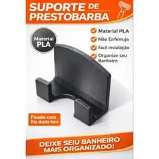 Suporte Organizador Presto Barba Preto / Branco Lâminas Gillette de Parede Acessório banheiro