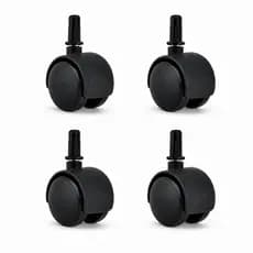 Kit Com 4 Rodinhas Giratórias 30mm Pino 6mm Preto