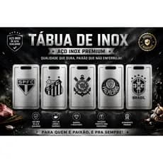 Tábua de Corte em Inox Personalizada Gravação a Laser | Presente Criativo para Churrasco e Cozinha