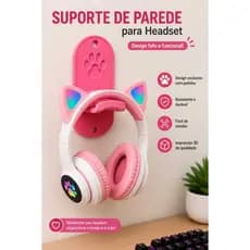 SUPORTE HEADSET FONE DE OUVIDO GATO CARINHA ORELHAS DE GATO E DIVERSOS