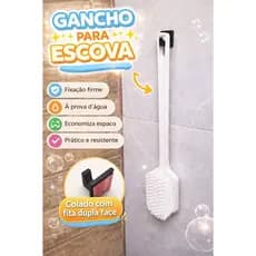 Suporte Gancho Adesivo Discreto Organizador Parede Banheiro Escova Banho Para Lavar As Costas
