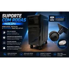 Suporte Base para CPU com Rodinhas Universal | Fixação com Fita 3M | Proteção e Mobilidade para Gabinete PC Gamer