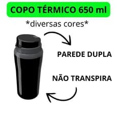 copo térmico 650ml com tampa parede dulpla Unitermi