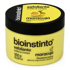 Esfoliante Corporal e Facial Maracujá Bio Instinto 300g Skincare Limpeza Profunda