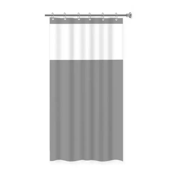 CORTINA DE BOX BANHEIRO COM VISOR TRANSPARENTE ANTIMOFO 100% EM PVC RESISTENTE FACIL DE LIMPAR