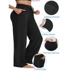 Kit 6 Calça Pantalona Feminina Cintura Alta Com Bolso Funcional Duna