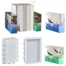 Difier Molde Silicone Retangular Para Estante Arte Resina E Decorações Mesa