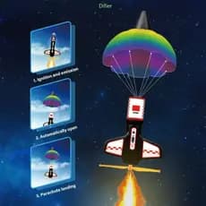 Difier Spacecraft Launchers Toy Gifts Para 5 Anos Brinquedo Lançamento Automático Pára-Quedas