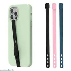 Weroyala Portátil Silicone Alça Aperto Do Telefone Móvel Ajustável Anti Perdido Caso Pulseira Elástica Mão Ba