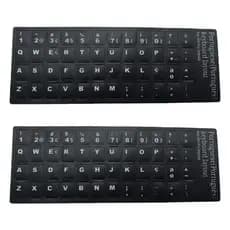 2 Unidades Substituição Adesivos Teclado Tradicionais Portugueses Fundo Preto