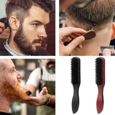 Escova Barba Vegetal Cerdas Javali Escovas Bigode Barbear Fácil Usar