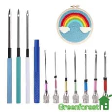 greenfor 10 Peças Conjunto Bordado Costura Perfurador Feltro Garrafa Armazenamento Arte Crochê Tricô
