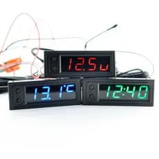STE 3 1 Veículo Carro Kit Voltímetro Luminoso Relógio LED Display Digital