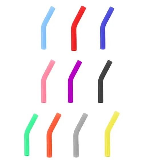 STE 10 Peças Canudos Metal Borracha Grau, Pontas Palha Silicone Adequadas Apenas Para Aço Inoxidável