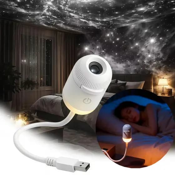 2 em 1 Mini Luz Noturna Projetor de Galáxia Presente para Namorada Decoração Quarto Led Romântico