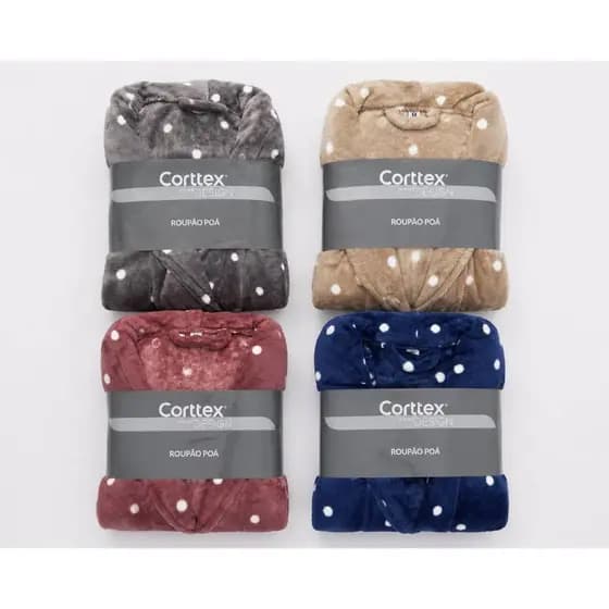 Roupão Feminino Soft Peluciado Poá Inverno Super Macio Quentinho com Faixa Tam Unico