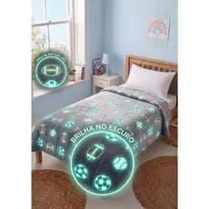 Mantinha Infantil Brilha No Escuro Fluorescente Solteiro Coberta 2,00x1,50 mt