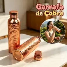 Garrafa de Cobre 800ml Ayurvédica Feita à Mão Anti Vazamento para Presente