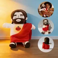 Jesus Maria De Pelúcia Que Respira 3D Realista Ursinho Interativo Com Movimento E Som Para Crianças