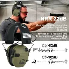 Abafadores de Ruído para Tiro e Caça Eletrônicos Táticos 23dB Proteção Auditiva